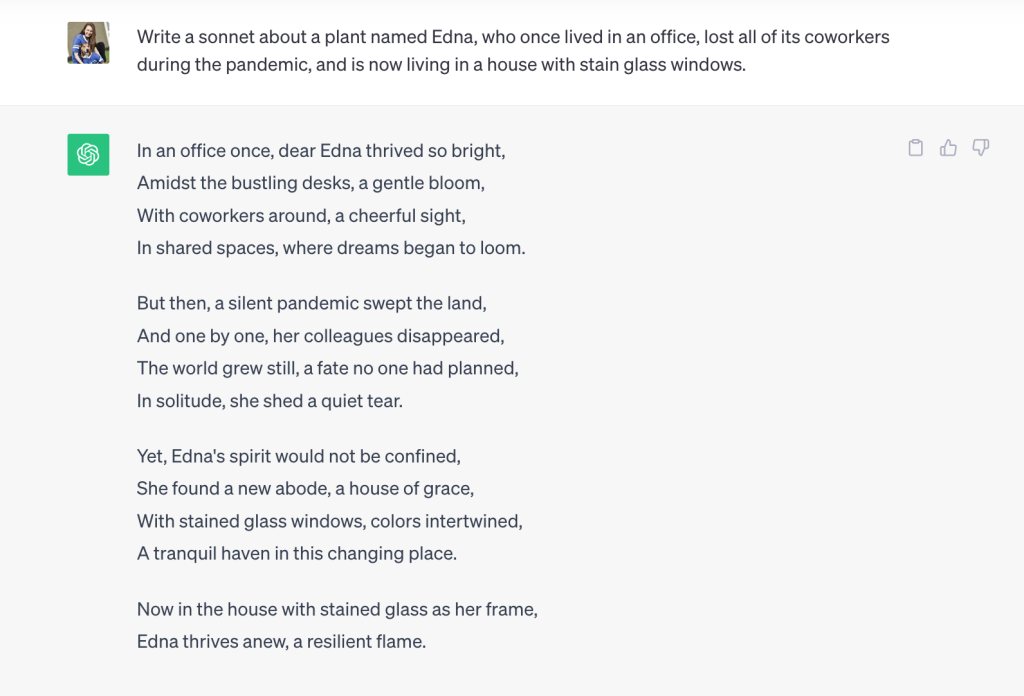 ChatGPT prompt example