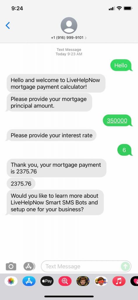 chatbot mortgage calculator