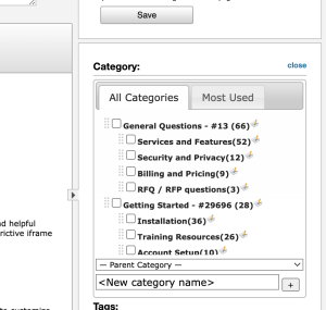 Knowledge Base categories