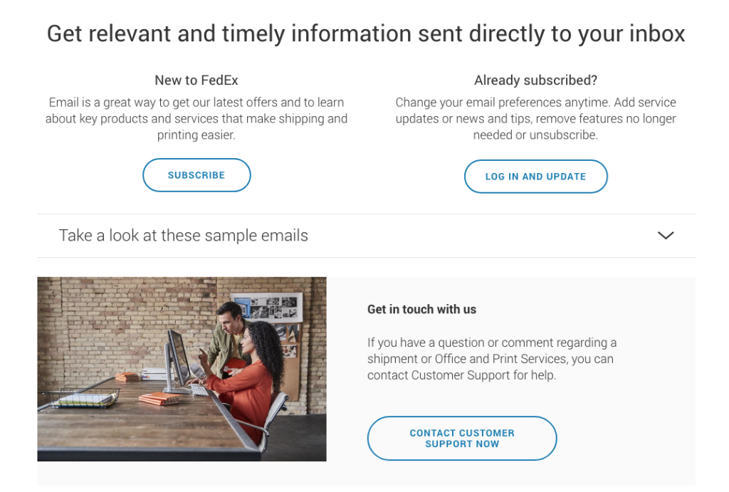 Customer experience examples: FedEx Newsletter
