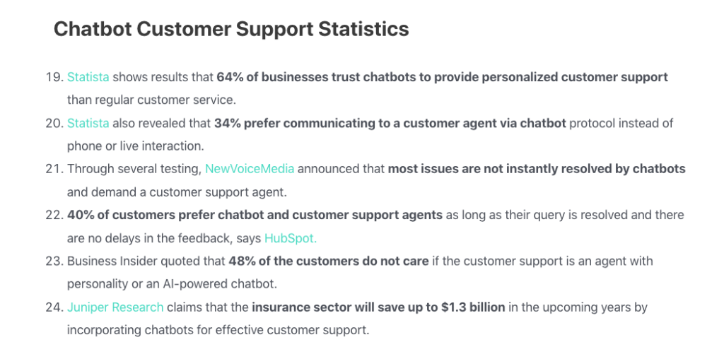 Customer Service Chatbot Statistics